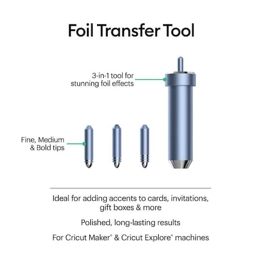 3 tips-fine Cricut Pointes de remplacement pour outil de transfert de foil medium /&bold